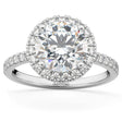 Lab Diamond Accented Halo Engagement Ring Setting 18k White Gold (0.50ct)