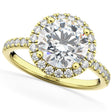 Round Halo Lab Diamond Engagement Ring 14K Yellow Gold (2.50ct)