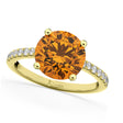 Citrine & Diamond Engagement Ring 18K Yellow Gold 2.01ct