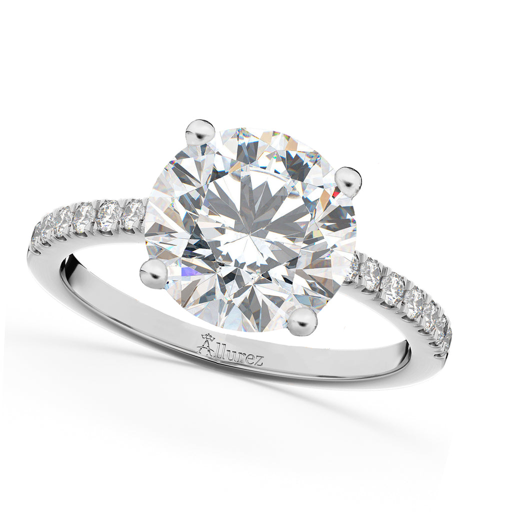 Round Lab Diamond Engagement Ring 18K White Gold (2.21ct)
