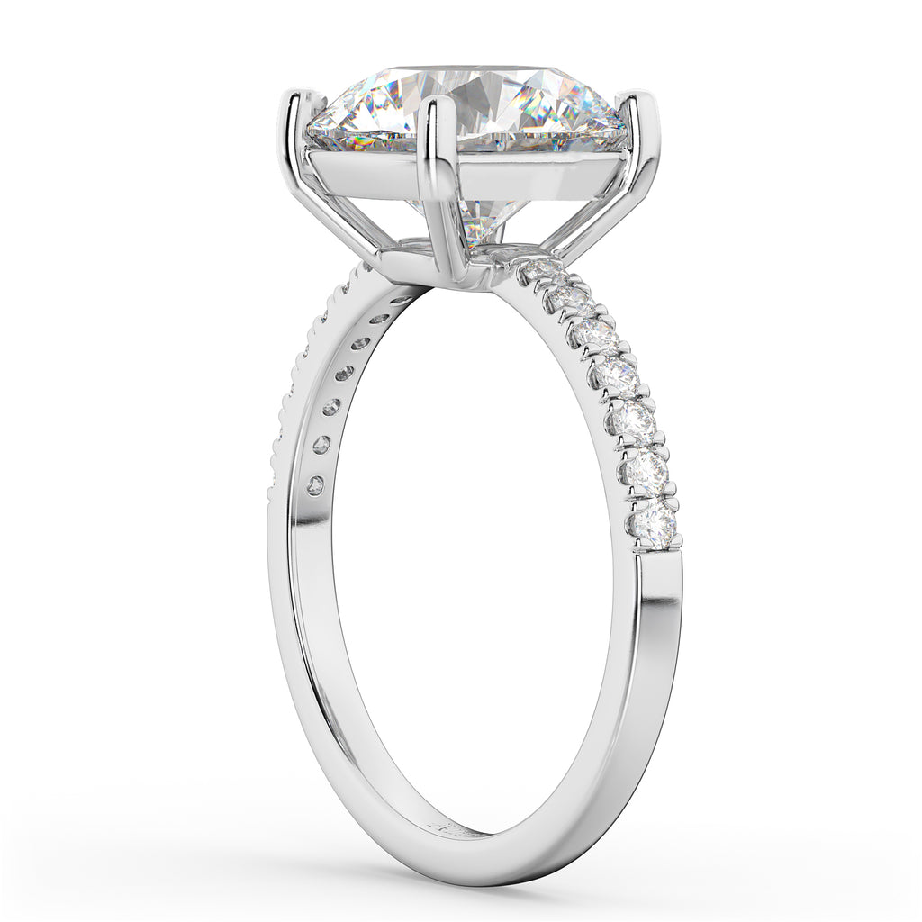 Round Lab Diamond Engagement Ring 18K White Gold (2.21ct)