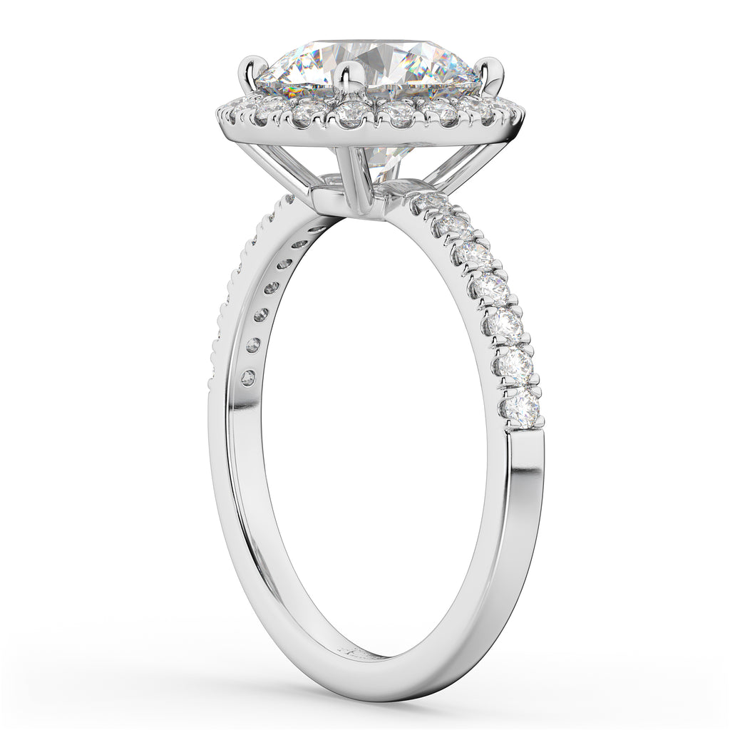 Round Halo Diamond Engagement Ring Platinum (2.50ct)