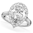 Pear Halo Lab Grown Diamond Engagement Ring 14K White Gold (4.69ct)