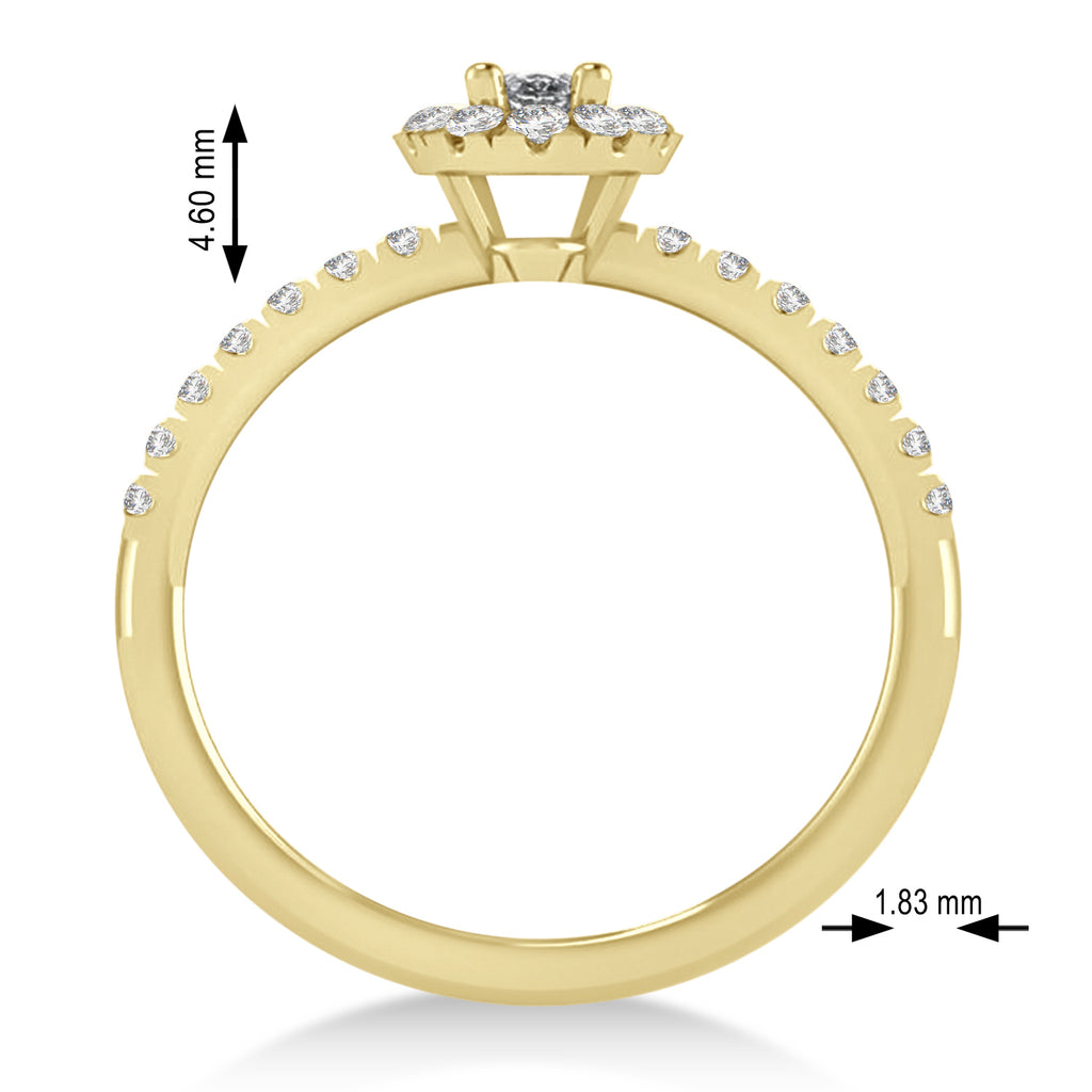 Oval Diamond Halo Engagement Ring 14k Yellow Gold (0.60ct)