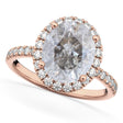 Oval Salt & Pepper Diamond & Diamond Engagement Ring 14K Rose Gold 3.51ct