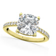 Cushion Cut Lab Diamond Engagement Ring 14k Yellow Gold (2.25ct)