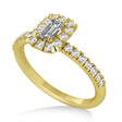 Emerald Lab Diamond Halo Engagement Ring 14k Yellow Gold (0.68ct)
