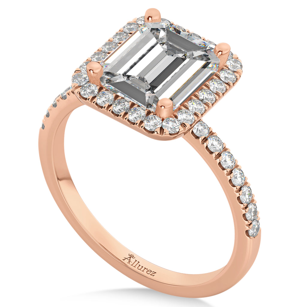 Emerald Cut Diamond Engagement 14k Rose Gold (3.32 ct)