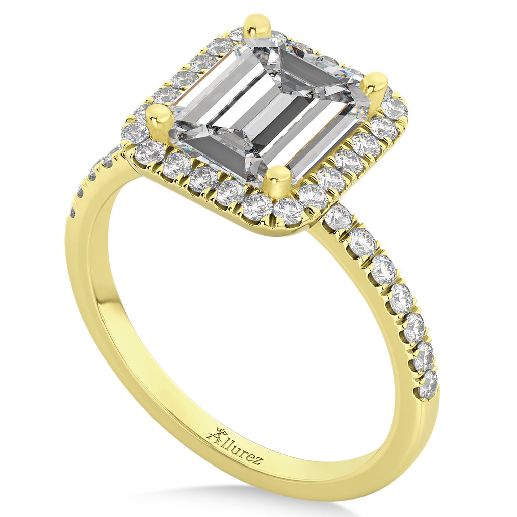 Emerald Cut Lab Diamond Engagement 14k Yellow Gold (3.32 ct)
