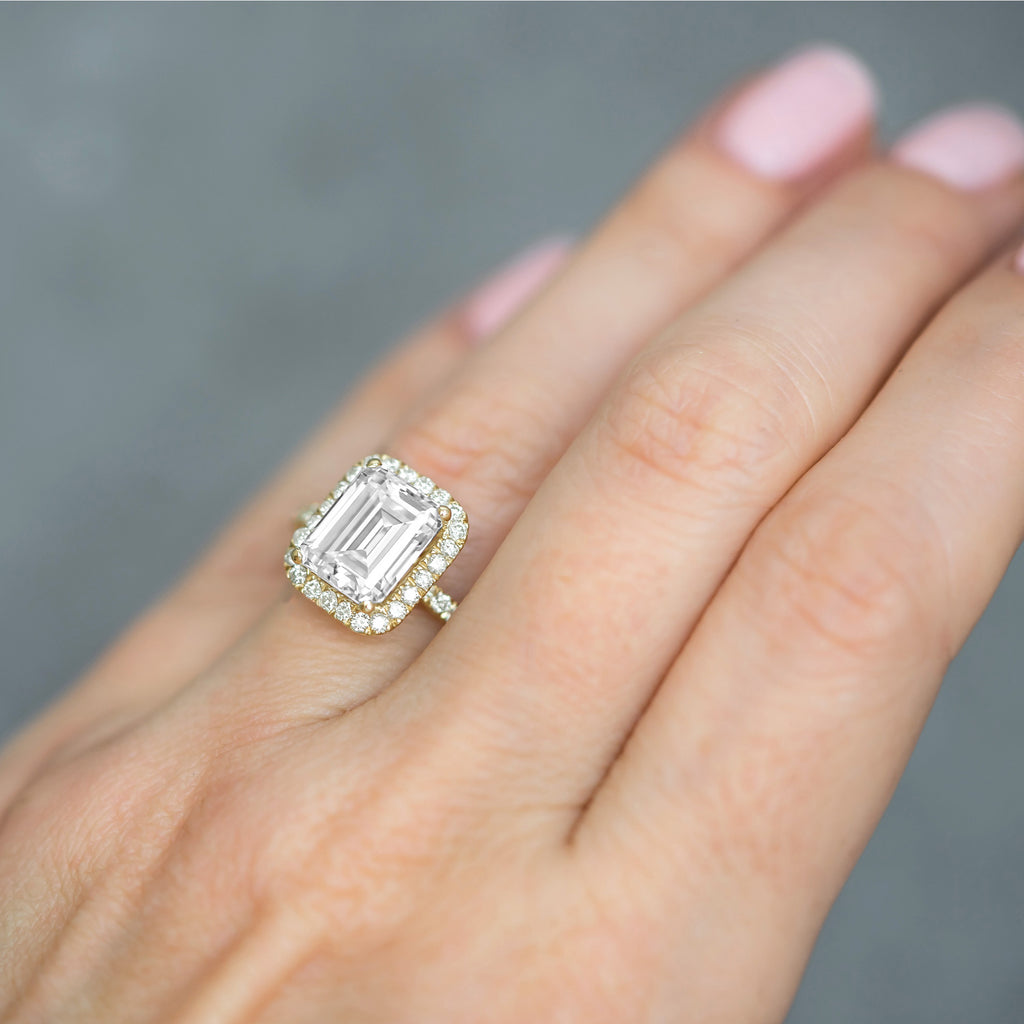 Emerald Cut Lab Diamond Engagement 14k Yellow Gold (3.32 ct)