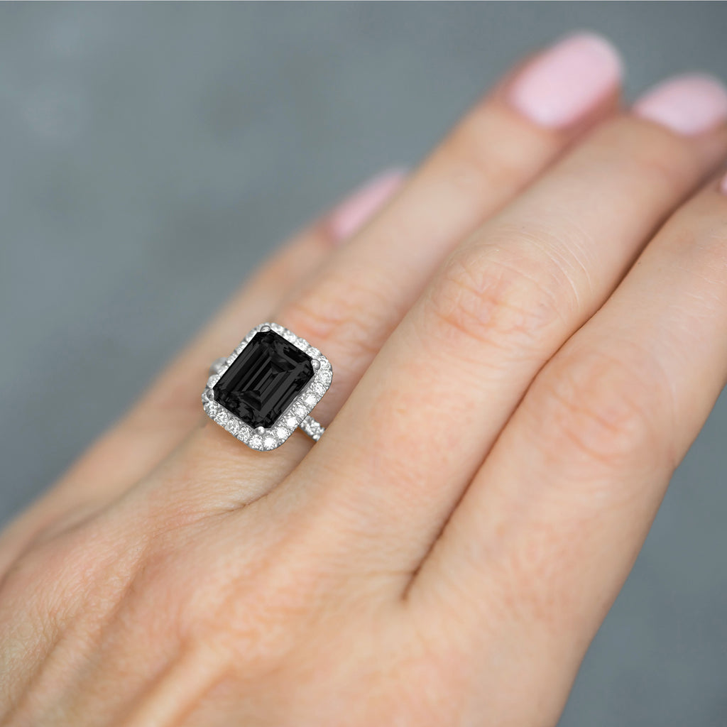 Black Diamond & Diamond Engagement 14k White Gold (3.32 ct)