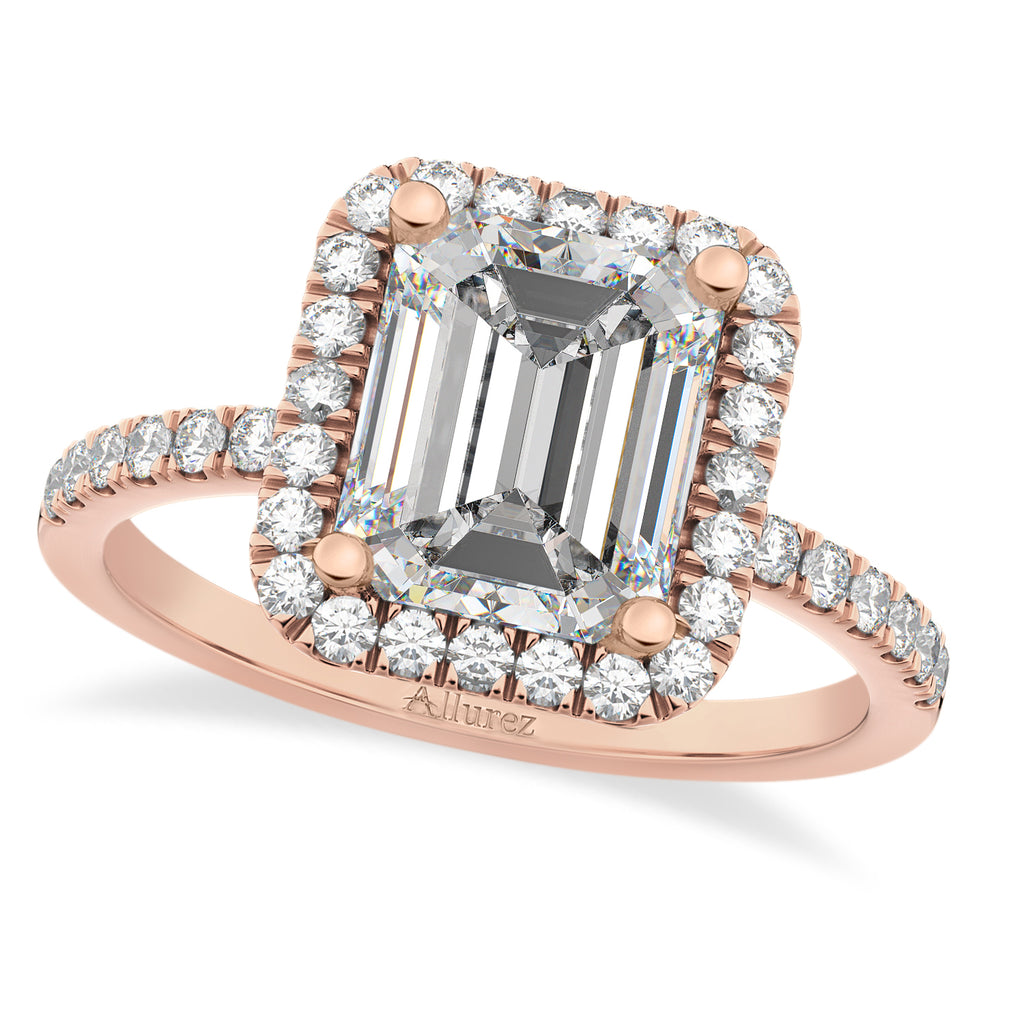 Emerald Cut Lab Diamond Engagement 14k Rose Gold (3.32 ct)