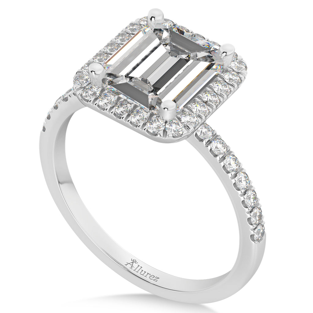 Emerald Cut Lab Grown Diamond Engagement 14k White Gold (3.32 ct)