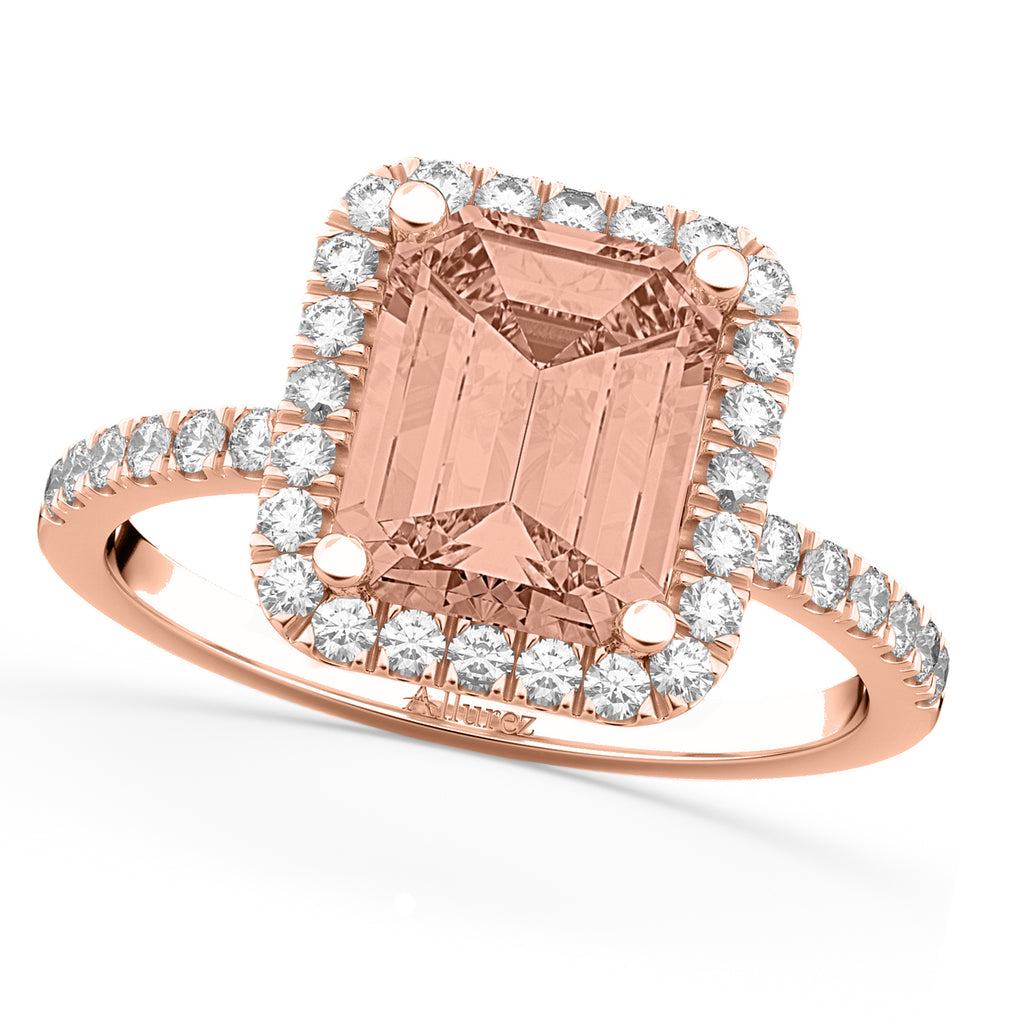 Lab Morganite & Diamond Engagement 14k Rose Gold (3.32 ct)