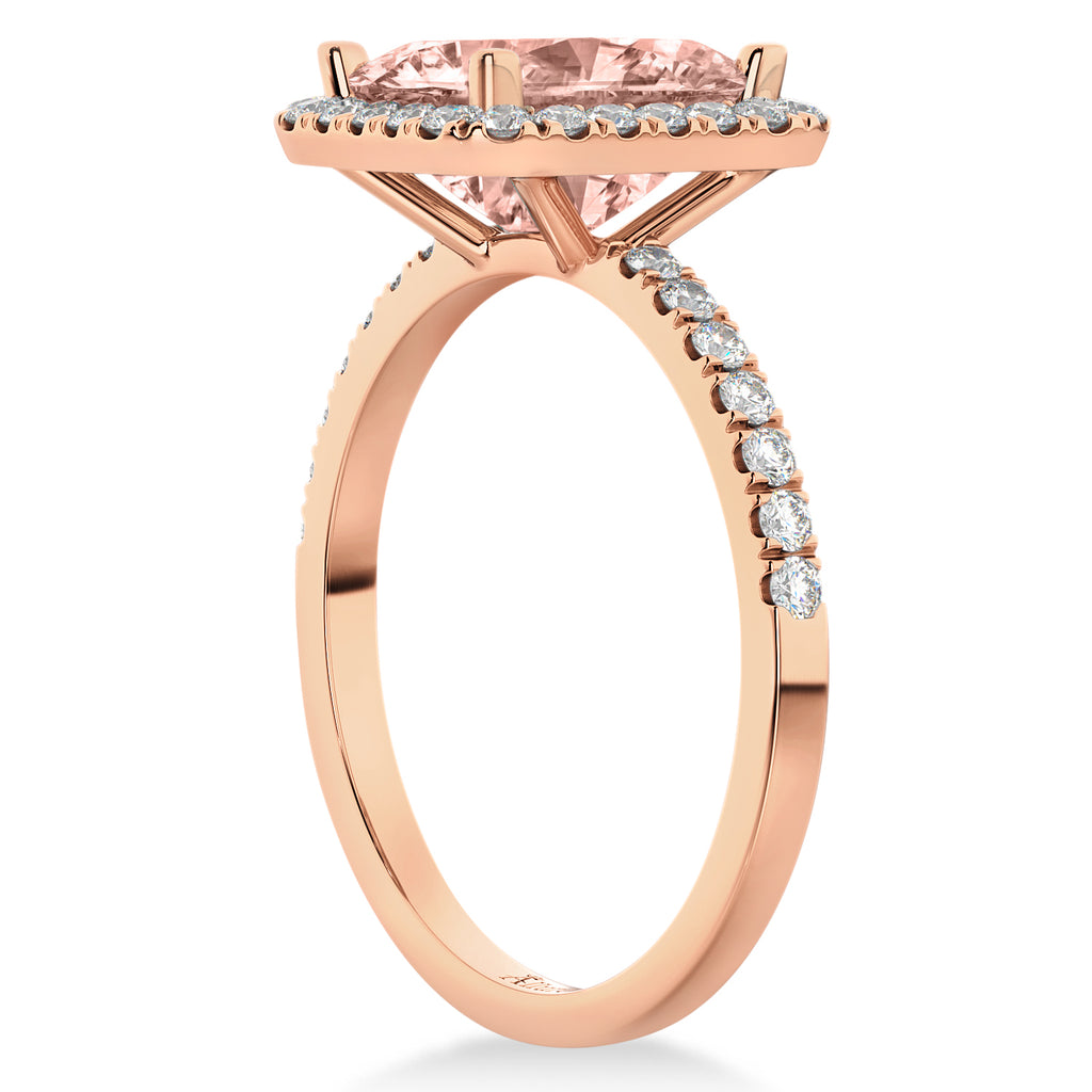Lab Morganite & Diamond Engagement 14k Rose Gold (3.32 ct)