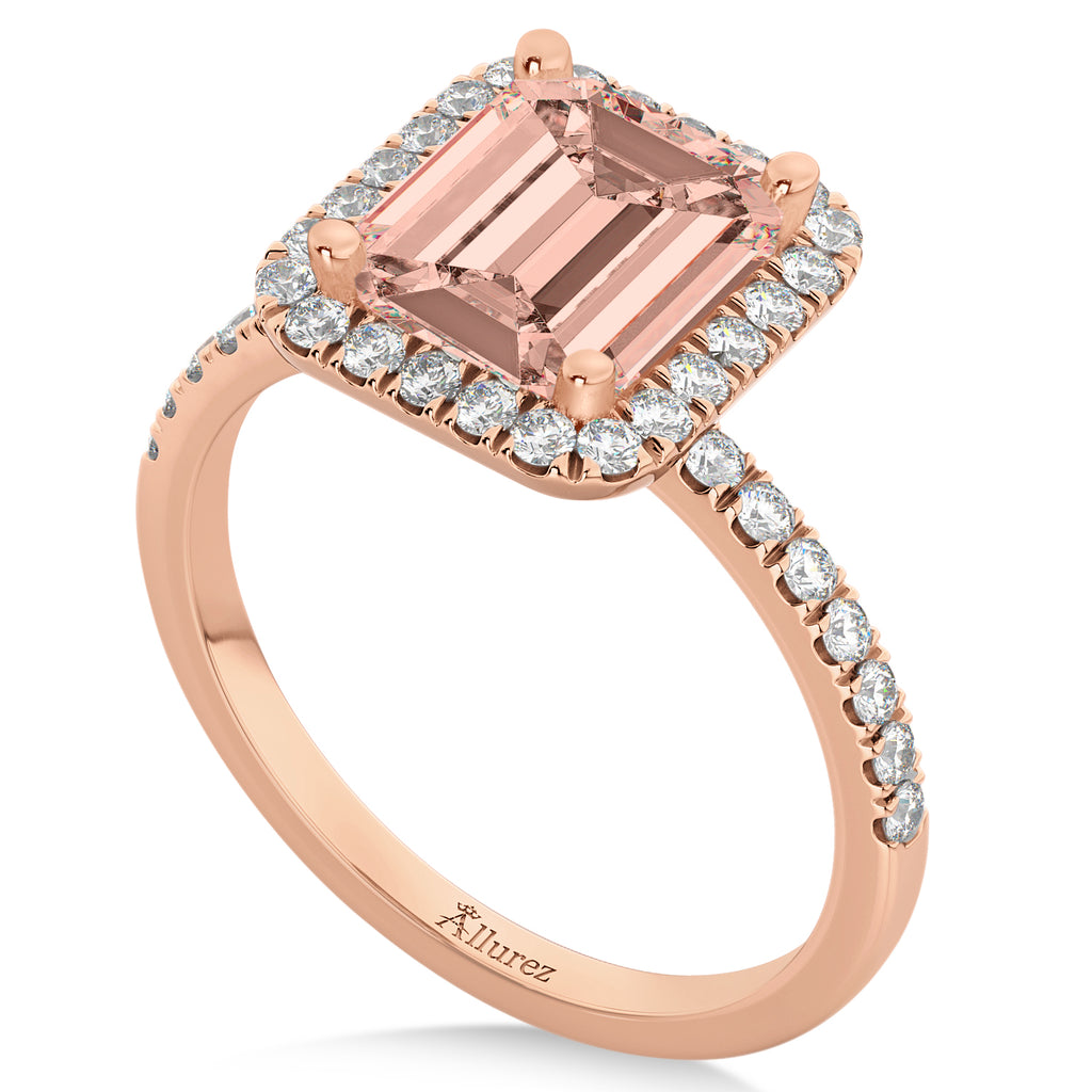 Lab Morganite & Diamond Engagement 14k Rose Gold (3.32 ct)