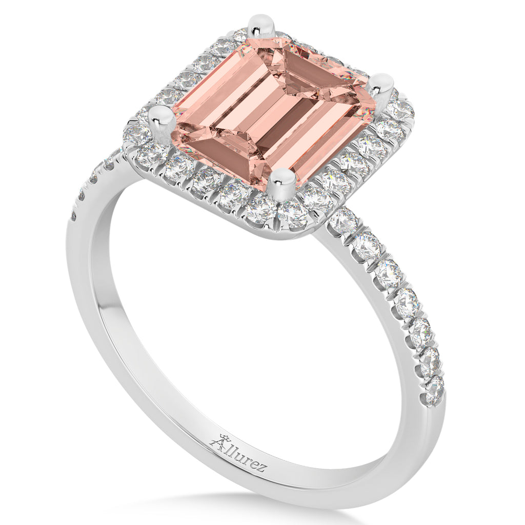 Morganite & Diamond Engagement 14k White Gold (3.32 ct)