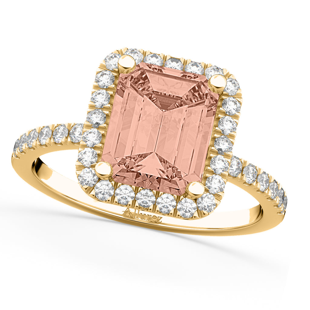 Lab Morganite & Diamond Engagement 14k Yellow Gold (3.32 ct)
