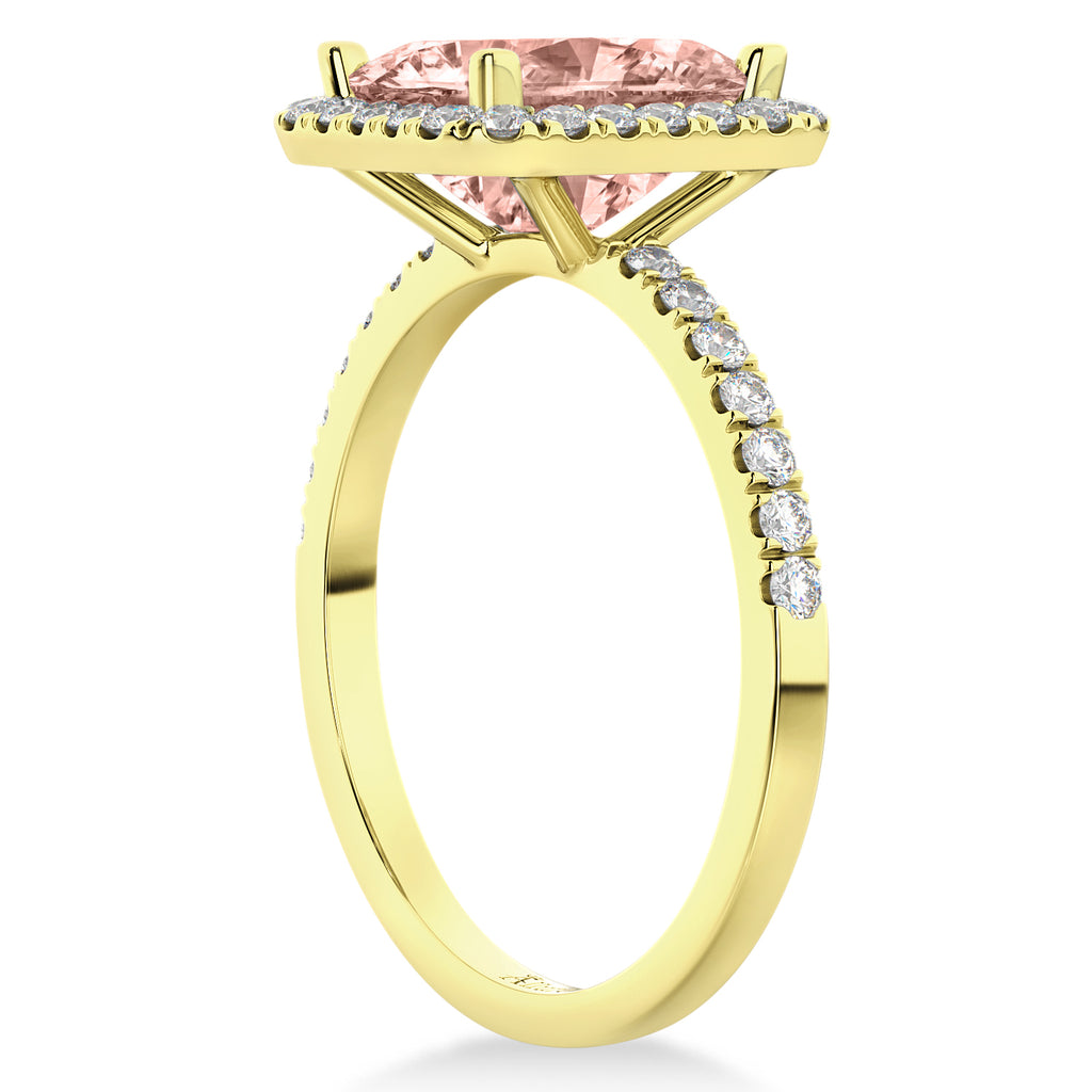 Lab Morganite & Diamond Engagement 14k Yellow Gold (3.32 ct)
