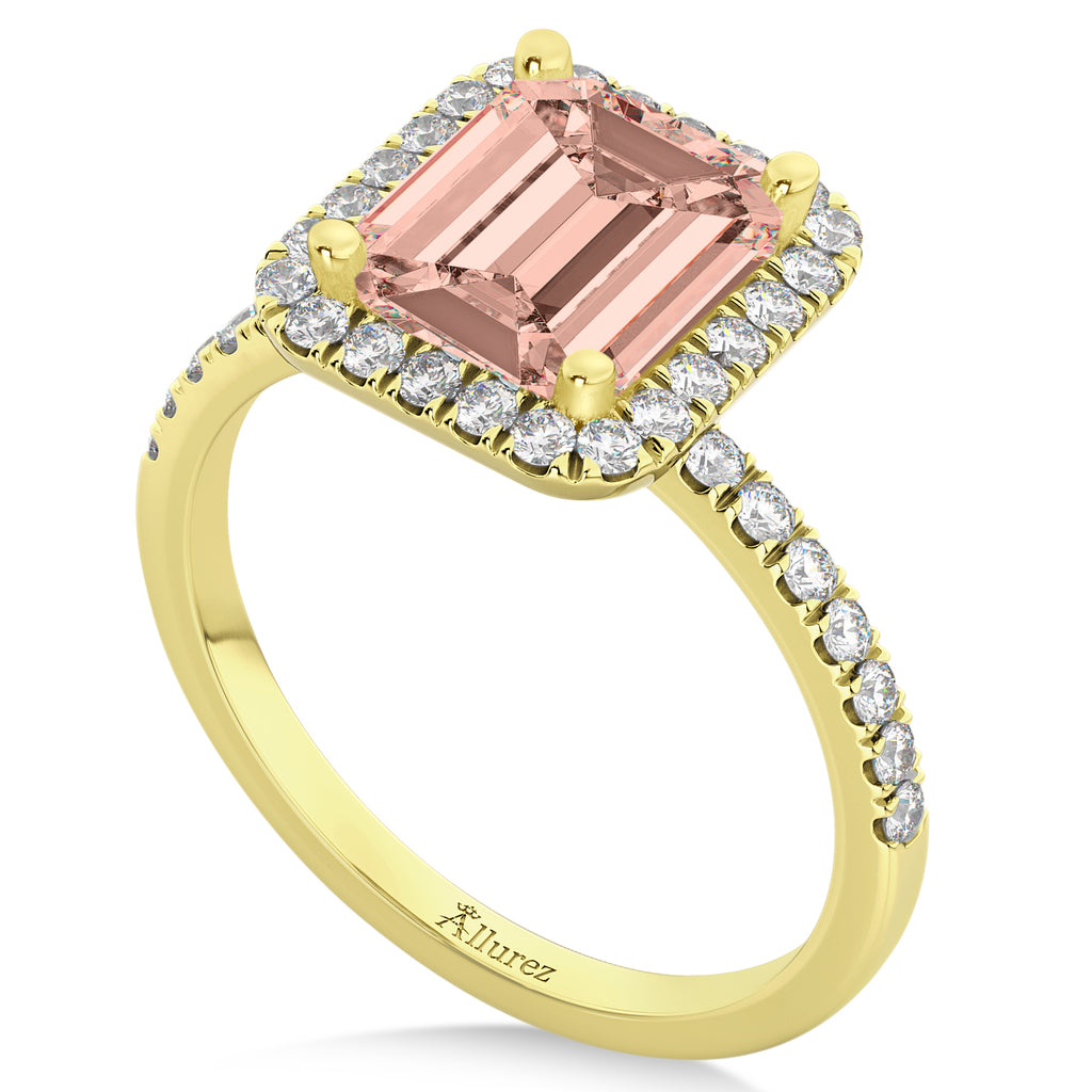 Lab Morganite & Diamond Engagement 14k Yellow Gold (3.32 ct)