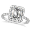 Lab Moissanite & Diamond Engagement 14k White Gold (3.32 ct)