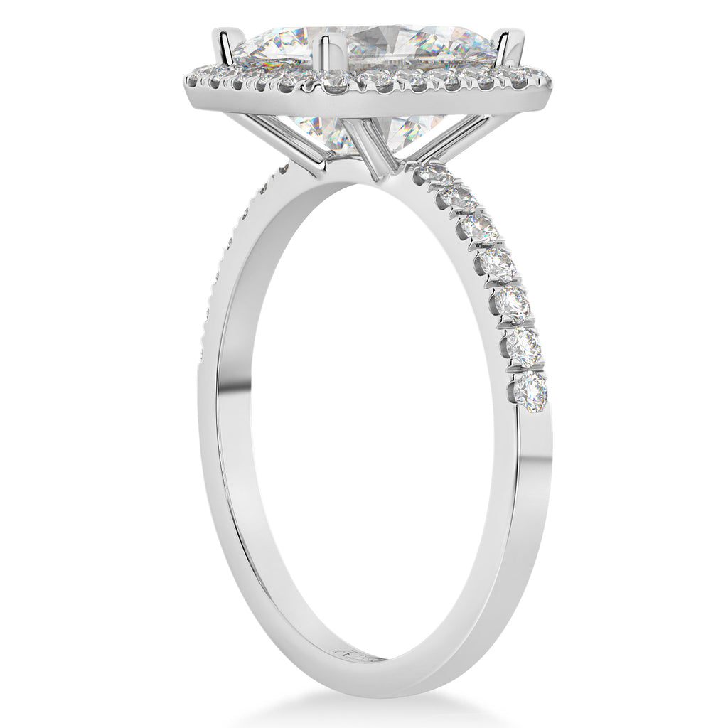 Moissanite & Diamond Engagement 14k White Gold (3.32 ct)