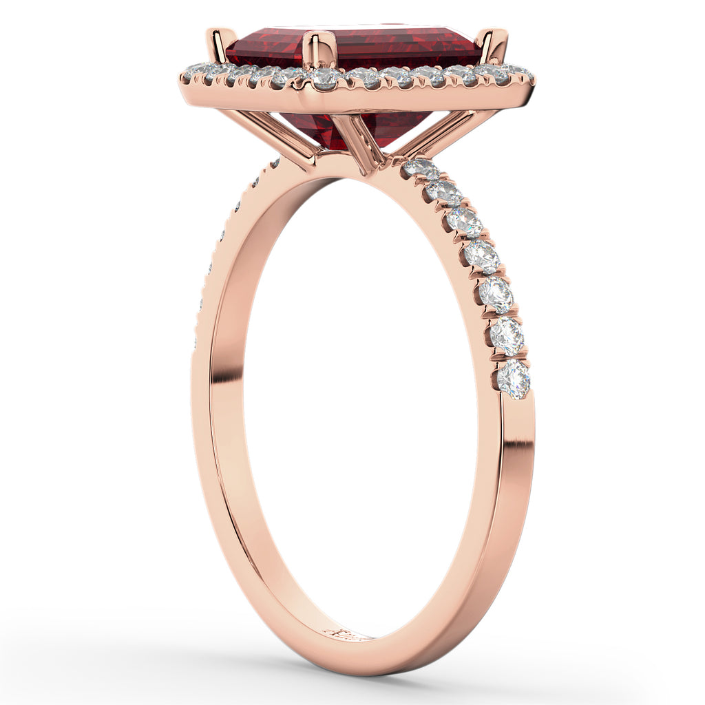 Lab Ruby & Lab Diamond Engagement Ring 18k Rose Gold (3.32ct)