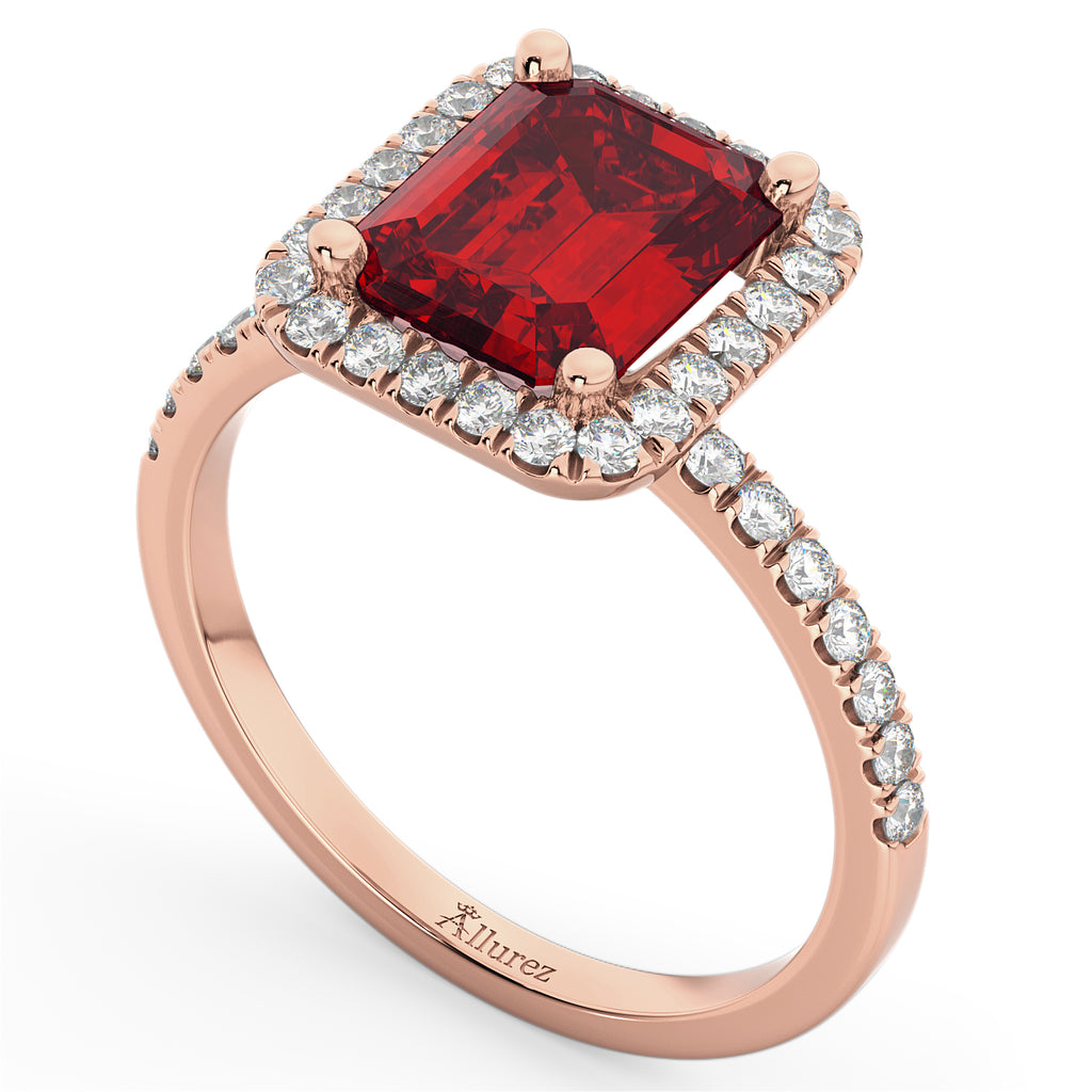 Ruby & Diamond Engagement Ring 18k Rose Gold (3.32ct)