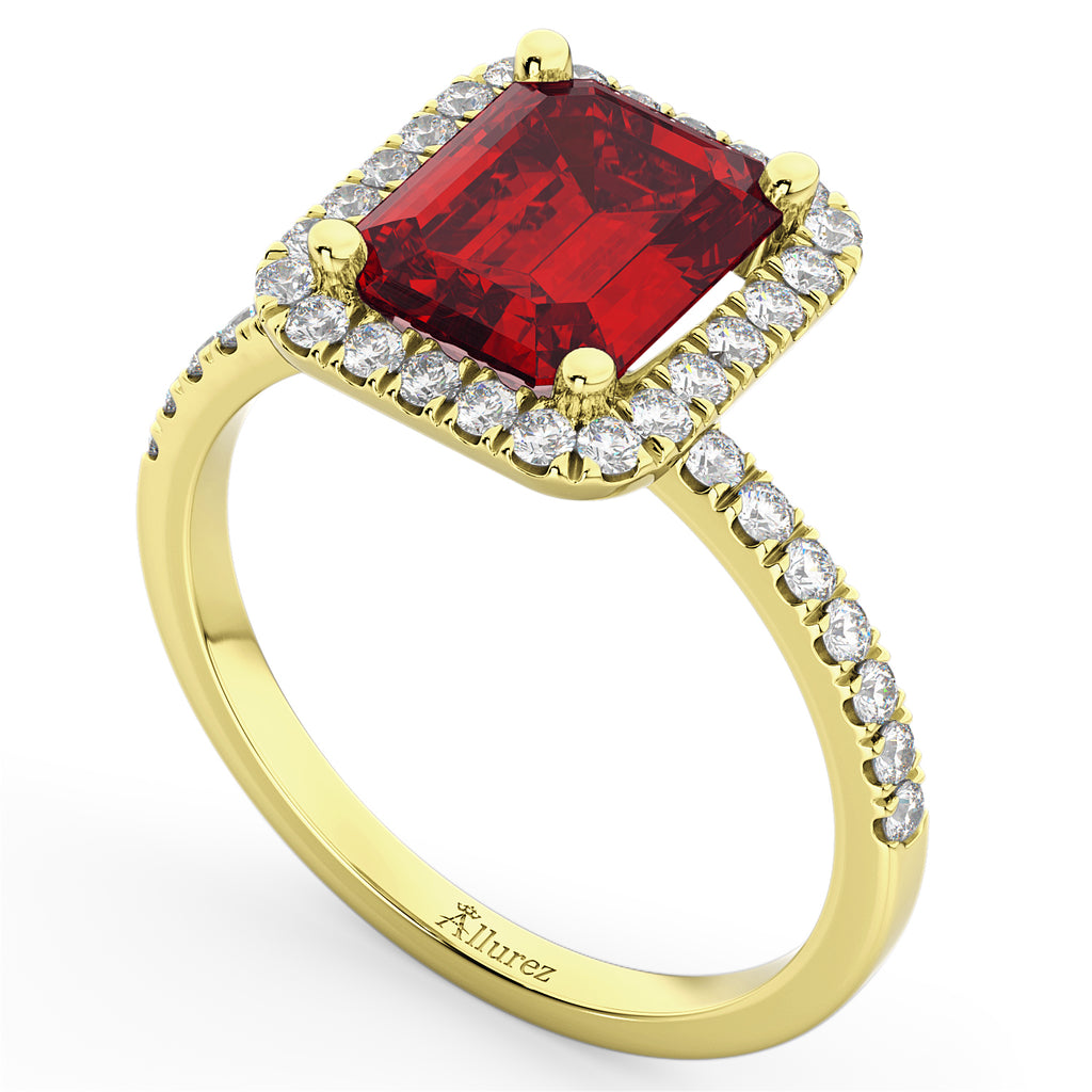 Ruby & Diamond Engagement Ring 18k Yellow Gold (3.32ct)