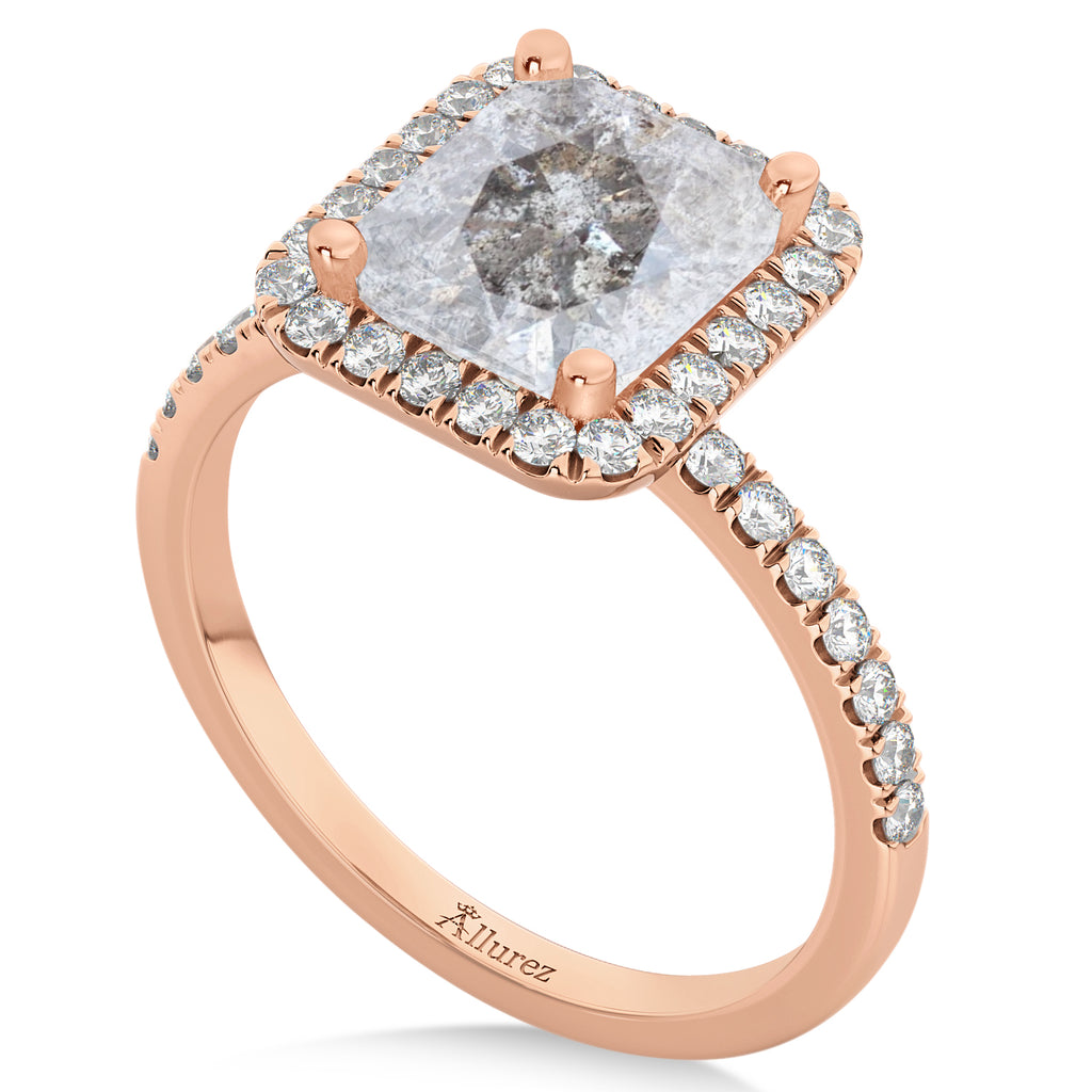 Salt & Pepper Lab  Diamond Engagement 14k Rose Gold (3.32 ct)