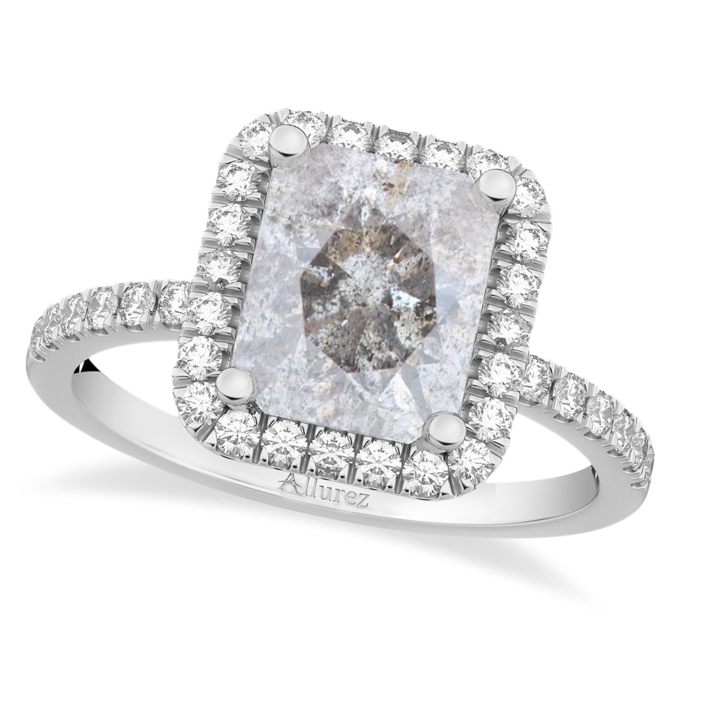 Salt & Pepper Lab  Diamond Engagement 14k White Gold (3.32 ct)