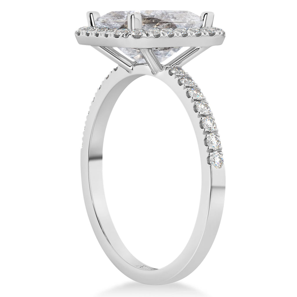 Salt & Pepper Lab  Diamond Engagement 14k White Gold (3.32 ct)