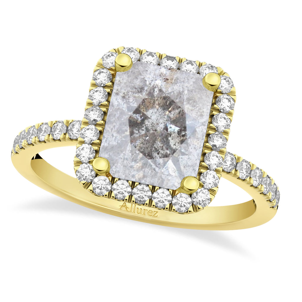 Salt & Pepper Lab  Diamond Engagement 14k Yellow Gold (3.32 ct)