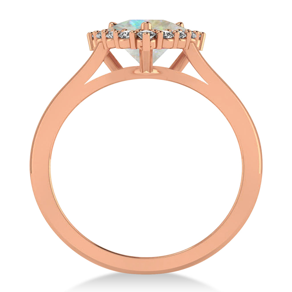 Diamond & Opal Trillion Cut Ring 14k Rose Gold (1.24ct)