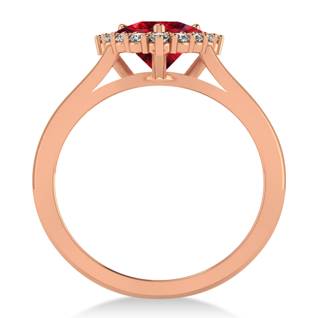 Diamond & Ruby Trillion Cut Ring 14k Rose Gold (1.79ct)
