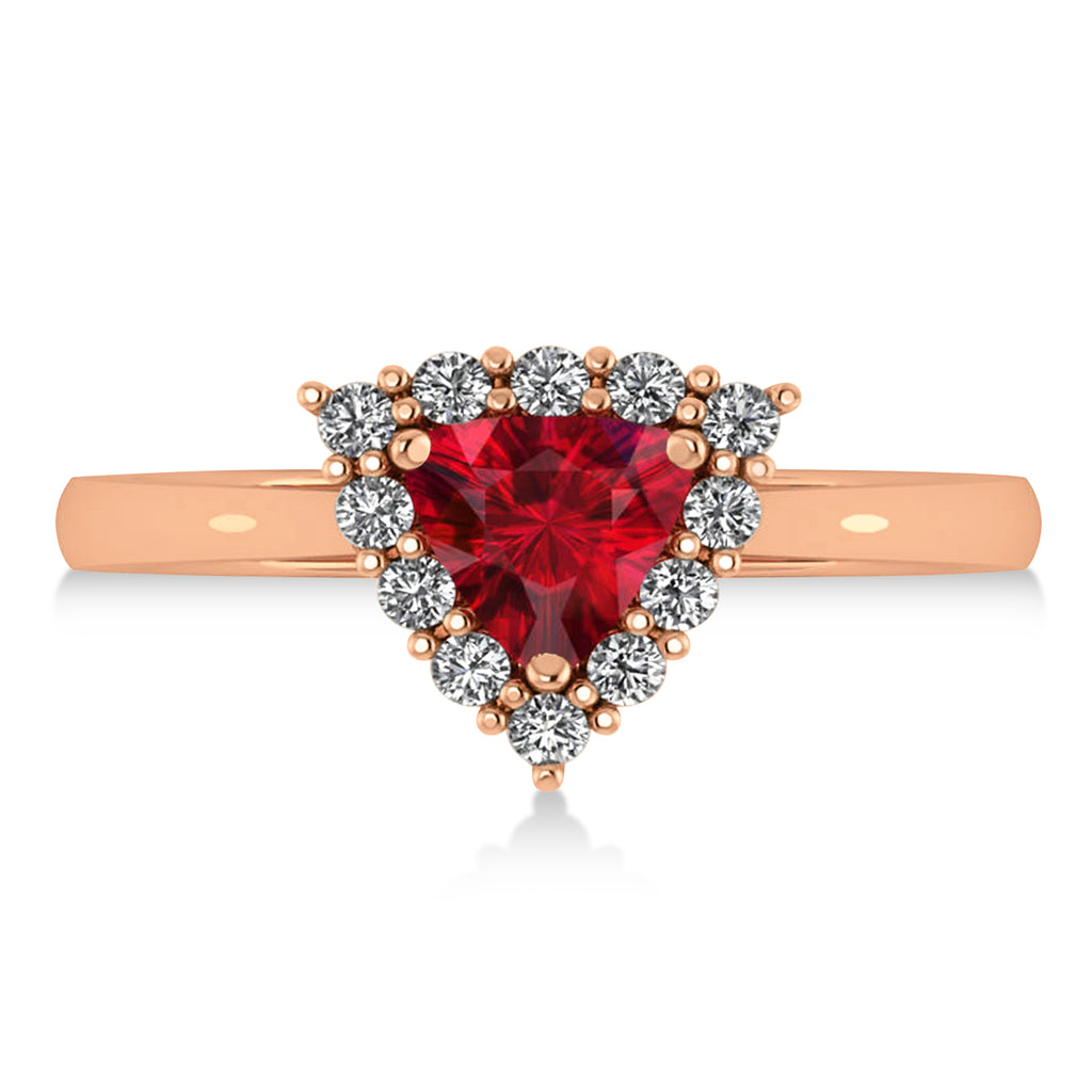 Diamond & Ruby Trillion Cut Ring 14k Rose Gold (1.79ct)