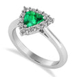 Diamond & Emerald Trillion Cut Ring 14k White Gold (1.28ct)