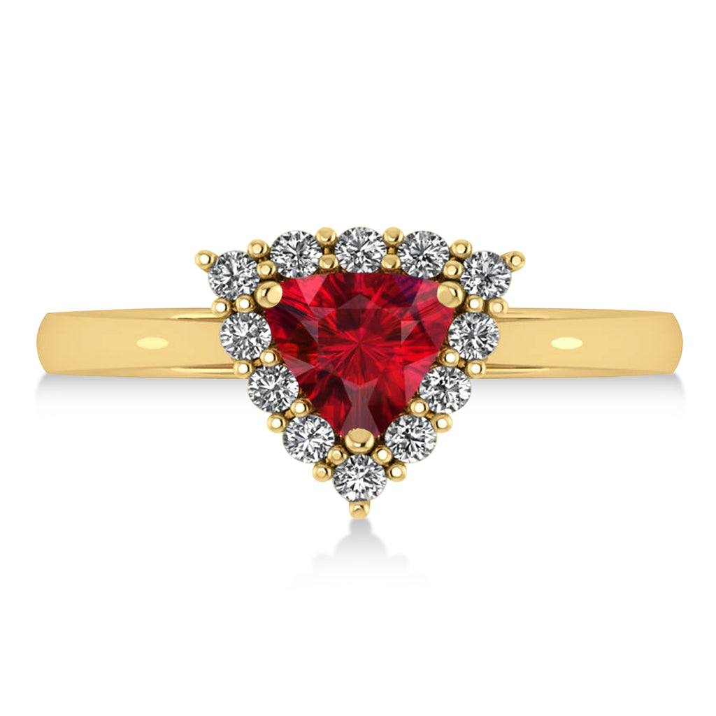 Diamond & Ruby Trillion Cut Ring 14k Yellow Gold (1.79ct)