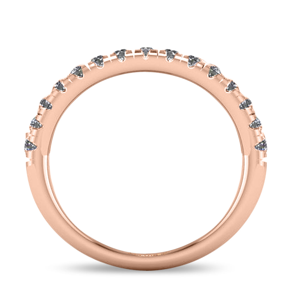 Round Lab  Diamond Ring Wedding Band 14K Rose Gold (0.45ct)