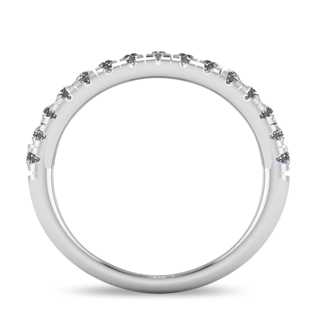 Round Lab Grown Diamond Ring Wedding Band 14K White Gold (0.45ct)