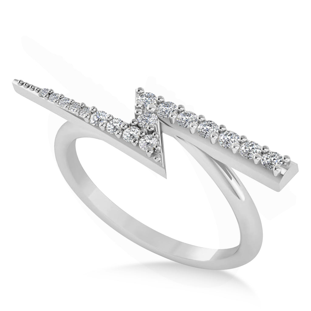 Diamond Lightening Bolt Fashion Ring 14K White Gold (0.25ct)