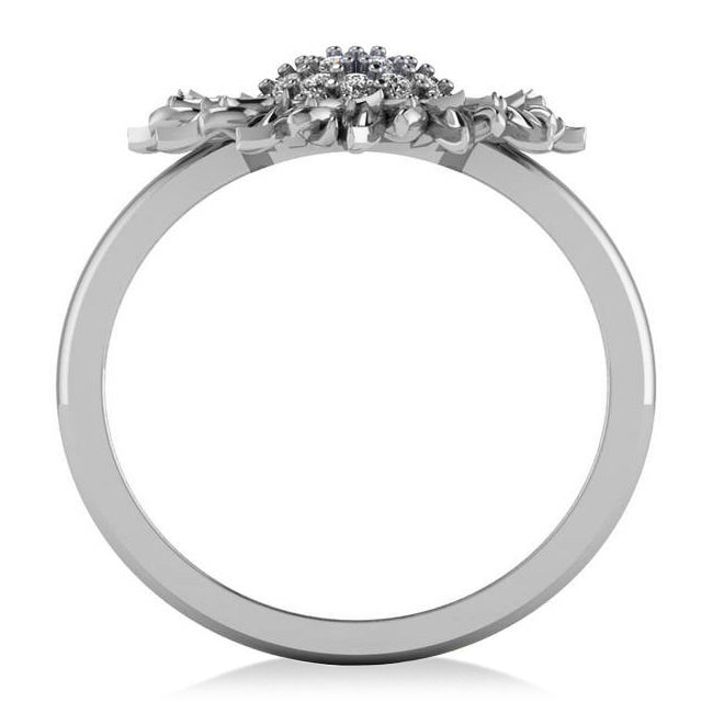 Diamond Sunflower Fashion Ring 14k White Gold (0.19ct)