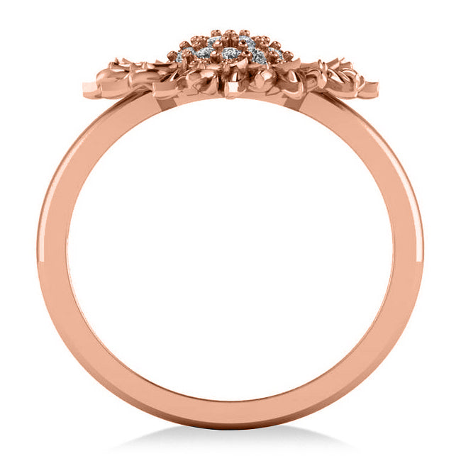 Diamond Sunflower Fashion Ring 18k Rose Gold (0.19ct)