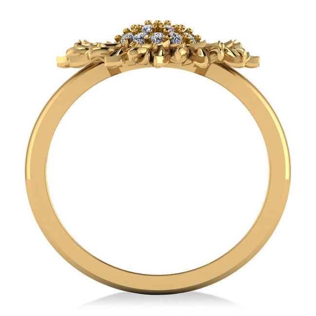 Diamond Sunflower Fashion Ring 18k Yellow Gold (0.19ct)