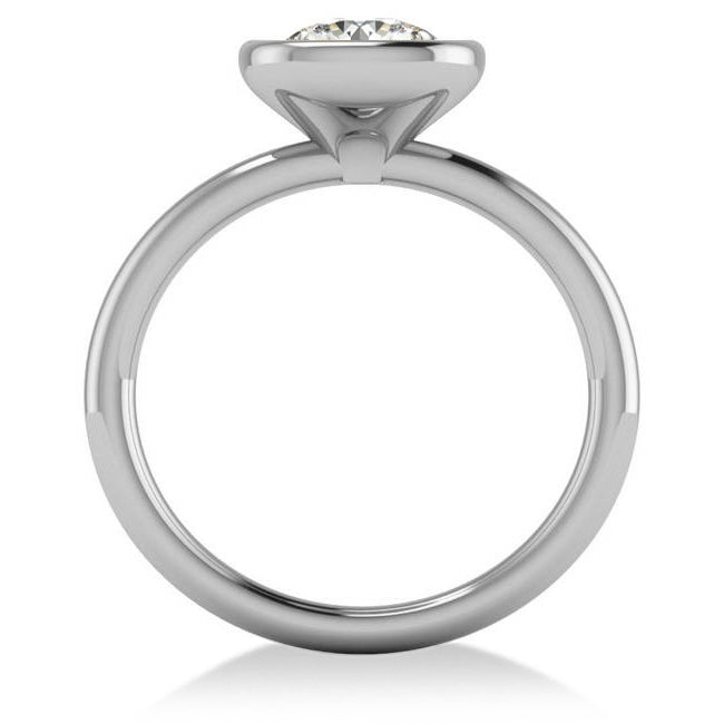 Cushion Cut Diamond Solitaire Engagement Ring 14k White Gold (1.40ct)