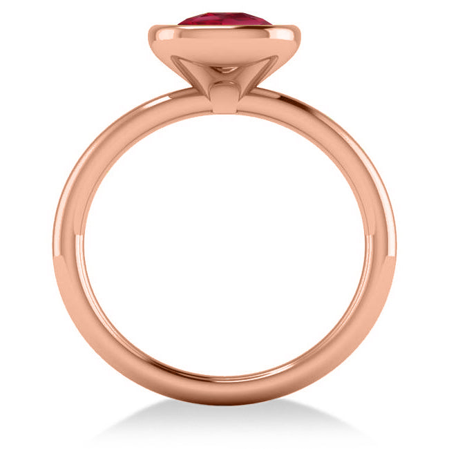 Cushion Cut Ruby Solitaire Engagement Ring 14k Rose Gold (1.90ct)