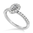 Pear Lab Diamond Halo Engagement Ring 14k White Gold (0.63ct)