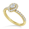 Pear Moissanite & Diamond Halo Engagement Ring 14k Yellow Gold (0.63ct)