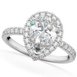 Pear Cut Halo Diamond Engagement Ring 14K White Gold (2.51ct)