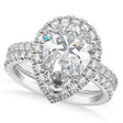 Diamond Pear-Cut Halo Bridal Set 14k White Gold (2.78ct)